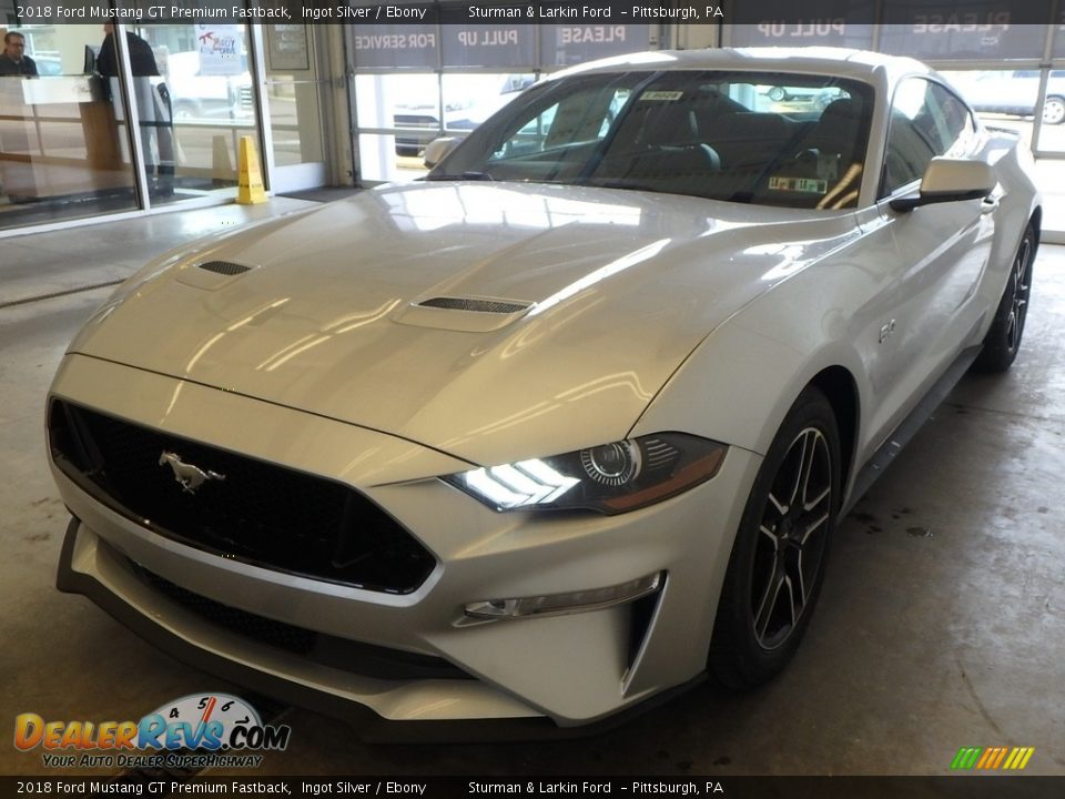 2018 Ford Mustang GT Premium Fastback Ingot Silver / Ebony Photo #4
