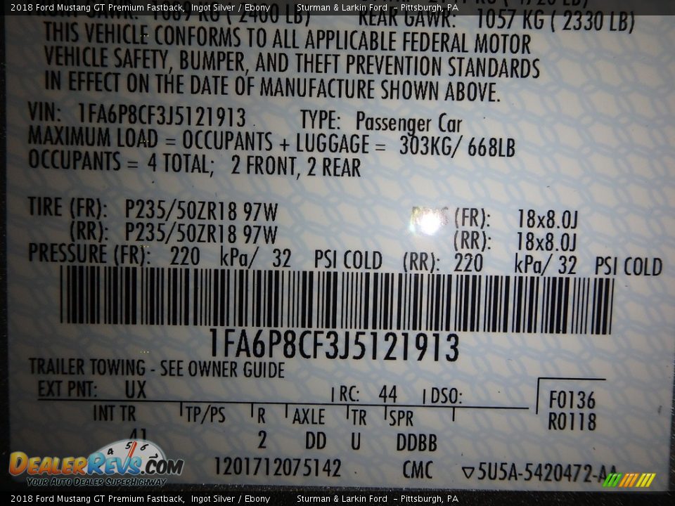 2018 Ford Mustang GT Premium Fastback Ingot Silver / Ebony Photo #10