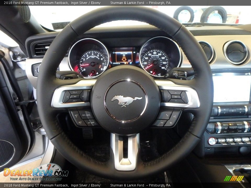 2018 Ford Mustang GT Premium Fastback Ingot Silver / Ebony Photo #14