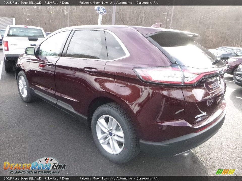 2018 Ford Edge SEL AWD Ruby Red / Dune Photo #6