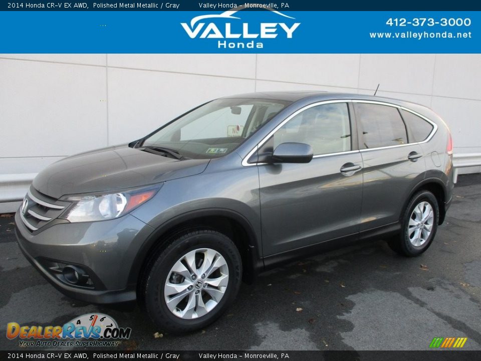 2014 Honda CR-V EX AWD Polished Metal Metallic / Gray Photo #1
