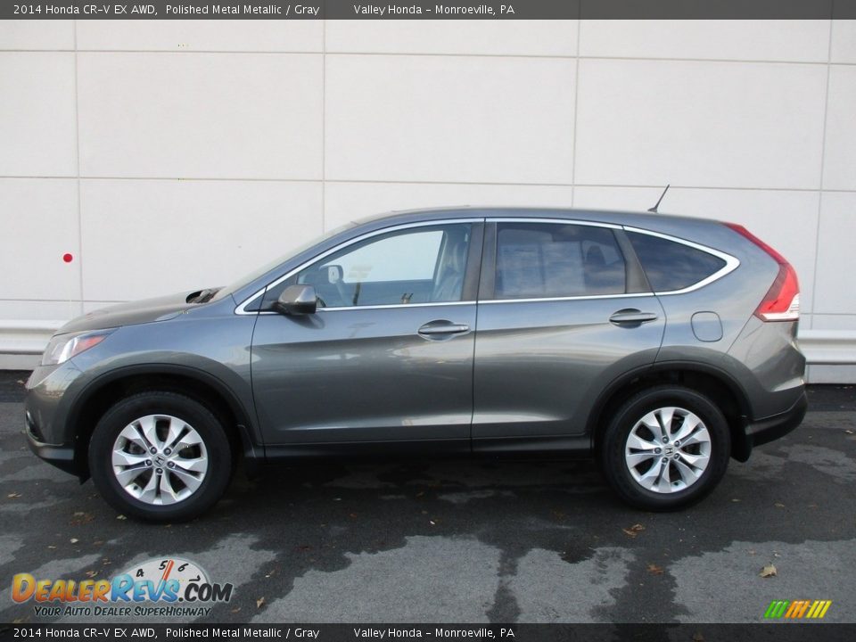 2014 Honda CR-V EX AWD Polished Metal Metallic / Gray Photo #2