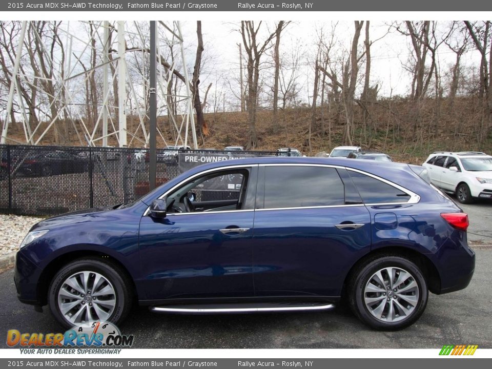 2015 Acura MDX SH-AWD Technology Fathom Blue Pearl / Graystone Photo #3