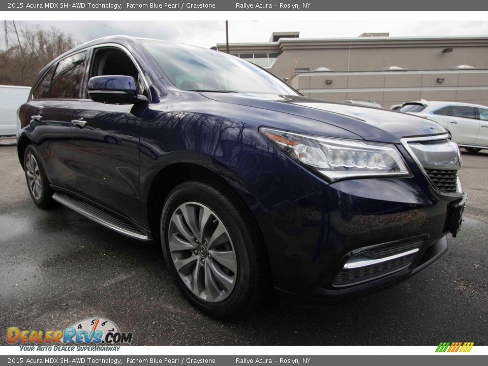 2015 Acura MDX SH-AWD Technology Fathom Blue Pearl / Graystone Photo #9