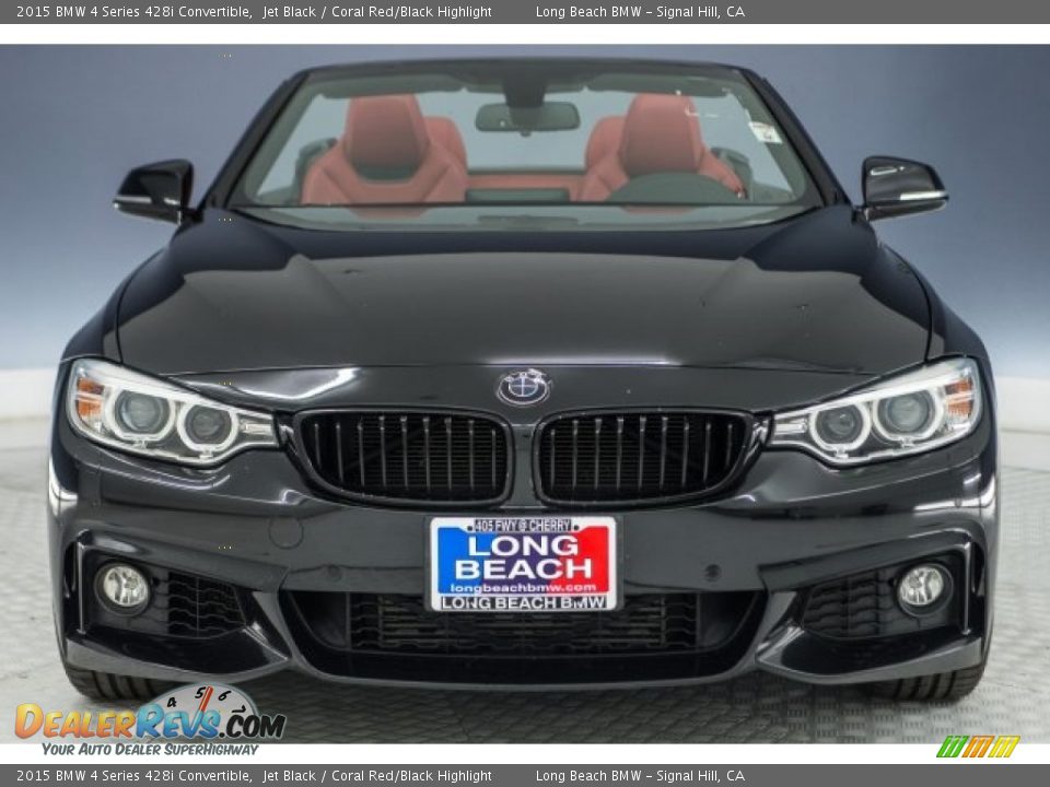 2015 BMW 4 Series 428i Convertible Jet Black / Coral Red/Black Highlight Photo #2