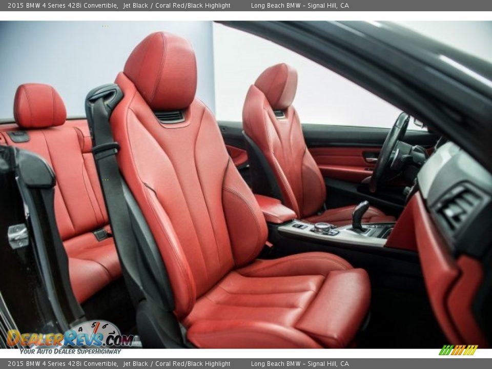 2015 BMW 4 Series 428i Convertible Jet Black / Coral Red/Black Highlight Photo #6