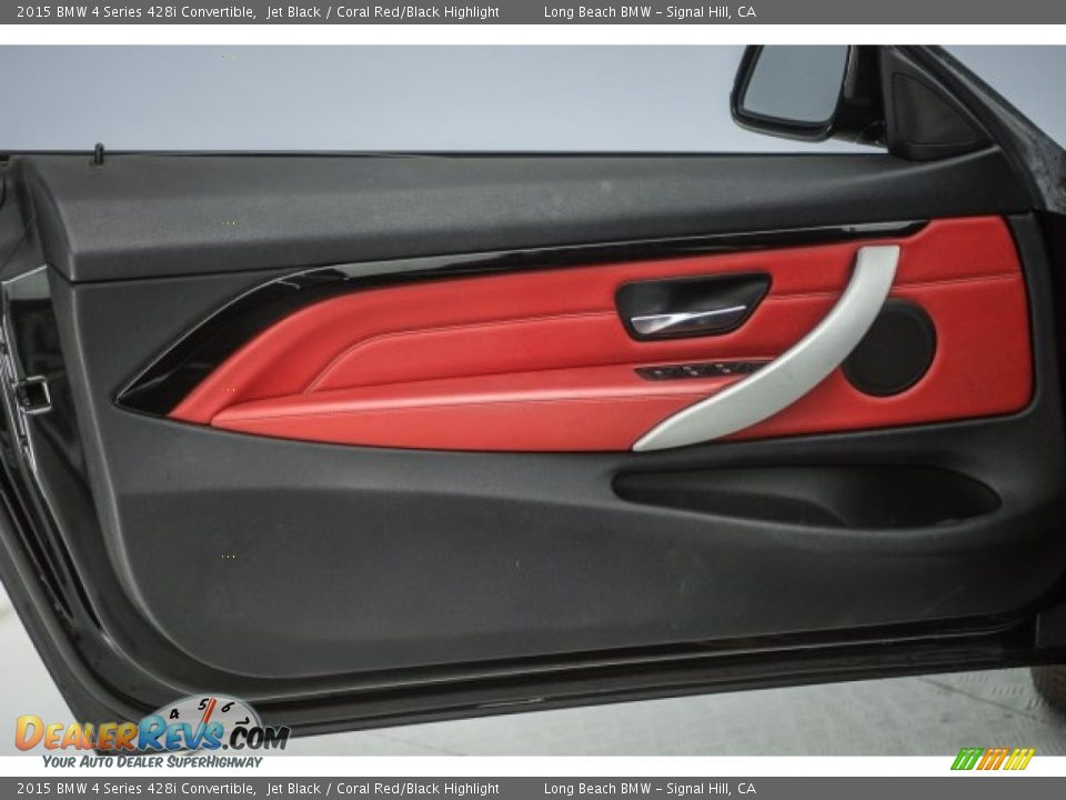 2015 BMW 4 Series 428i Convertible Jet Black / Coral Red/Black Highlight Photo #17