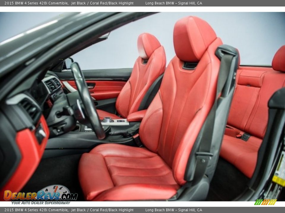 2015 BMW 4 Series 428i Convertible Jet Black / Coral Red/Black Highlight Photo #24