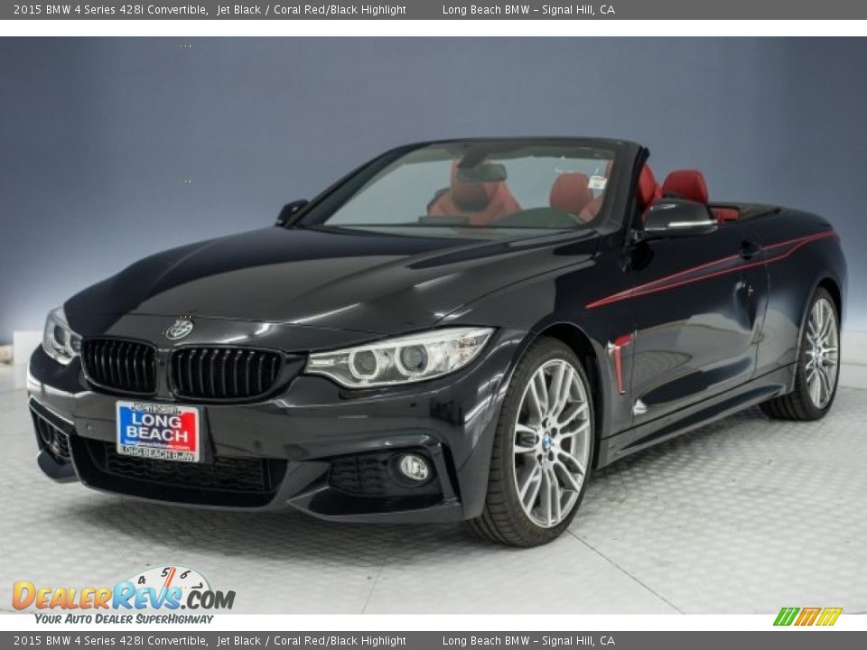 2015 BMW 4 Series 428i Convertible Jet Black / Coral Red/Black Highlight Photo #26