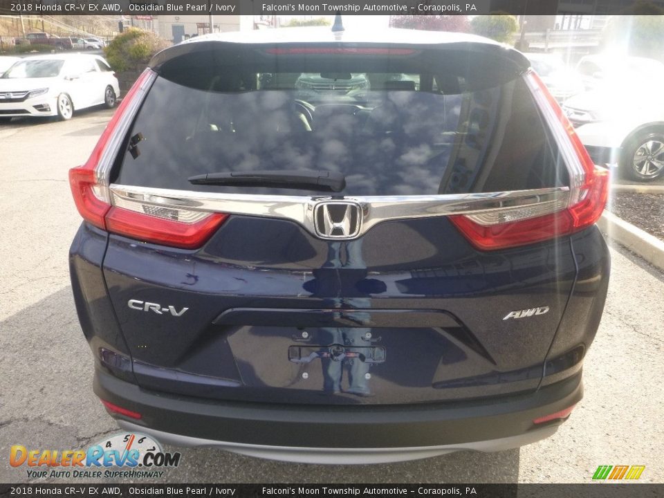 2018 Honda CR-V EX AWD Obsidian Blue Pearl / Ivory Photo #3
