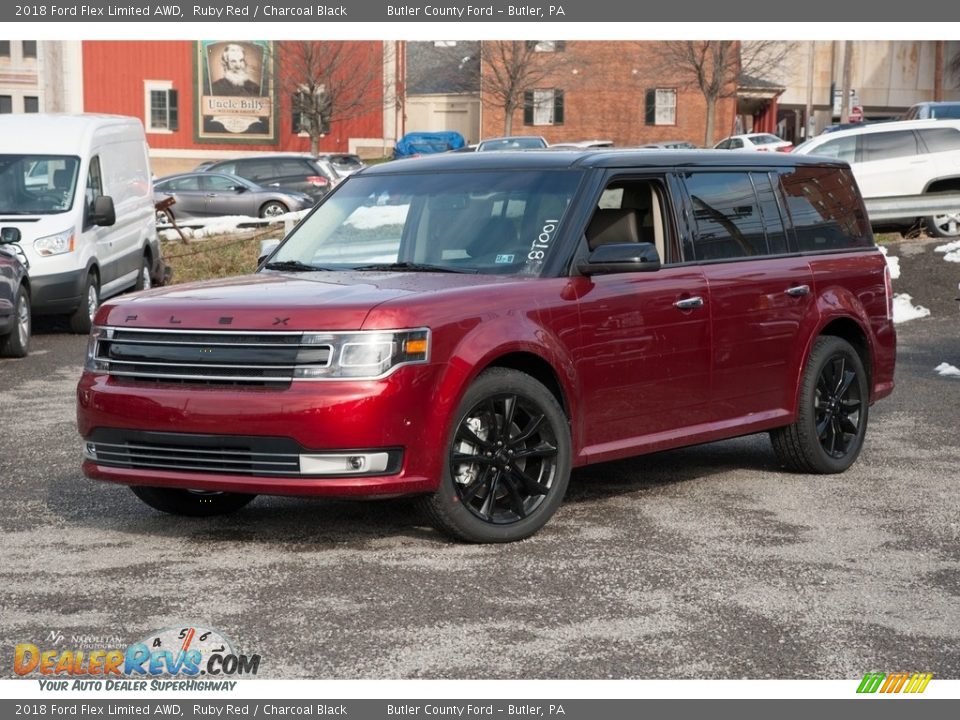 2018 Ford Flex Limited AWD Ruby Red / Charcoal Black Photo #1