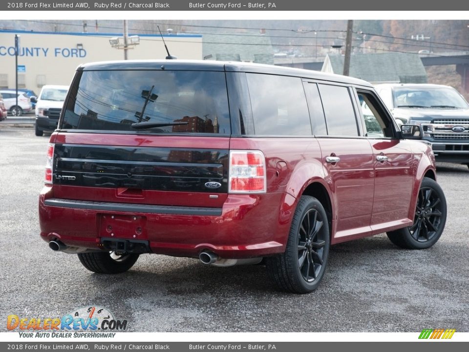 2018 Ford Flex Limited AWD Ruby Red / Charcoal Black Photo #3