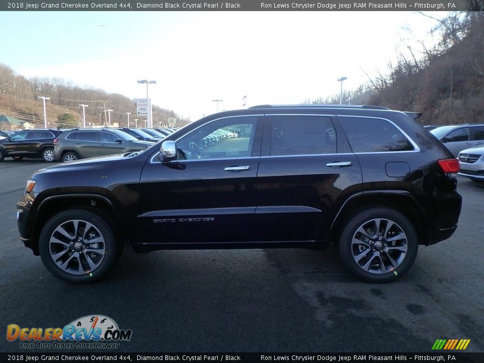 2018 Jeep Grand Cherokee Overland 4x4 Diamond Black Crystal Pearl / Black Photo #2