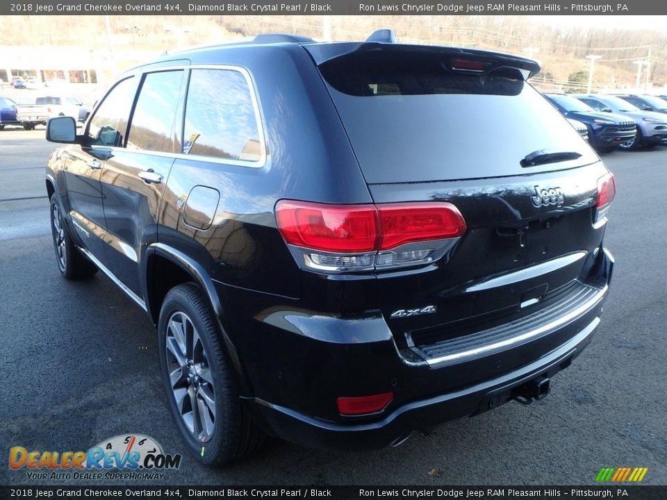 2018 Jeep Grand Cherokee Overland 4x4 Diamond Black Crystal Pearl / Black Photo #3