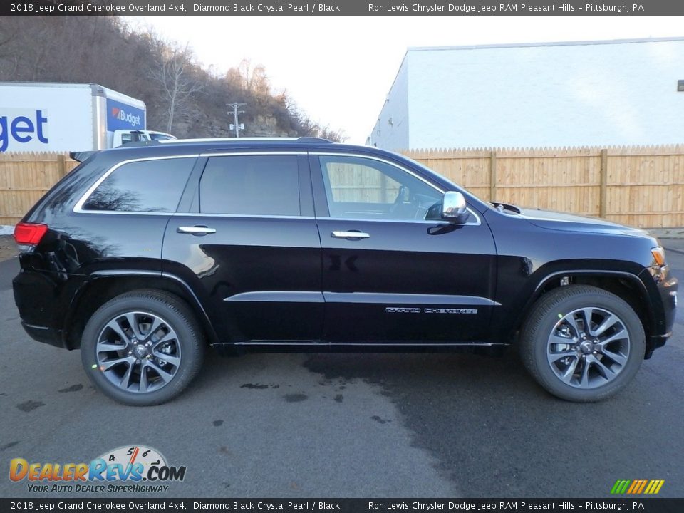 2018 Jeep Grand Cherokee Overland 4x4 Diamond Black Crystal Pearl / Black Photo #6