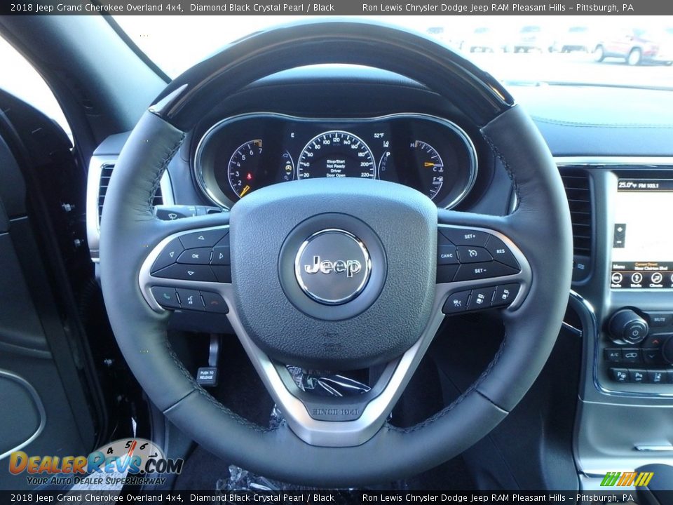 2018 Jeep Grand Cherokee Overland 4x4 Diamond Black Crystal Pearl / Black Photo #20