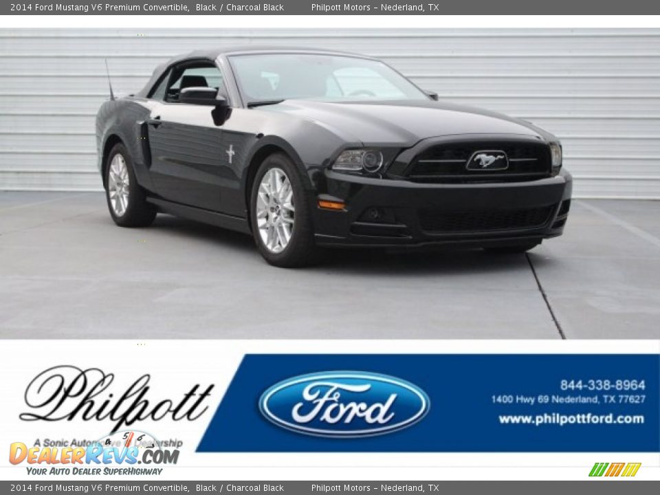 2014 Ford Mustang V6 Premium Convertible Black / Charcoal Black Photo #1