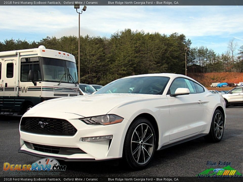 2018 Ford Mustang EcoBoost Fastback Oxford White / Ceramic Photo #1