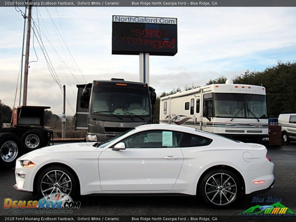 2018 Ford Mustang EcoBoost Fastback Oxford White / Ceramic Photo #2