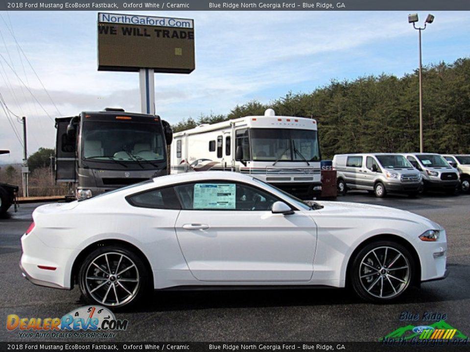 2018 Ford Mustang EcoBoost Fastback Oxford White / Ceramic Photo #6