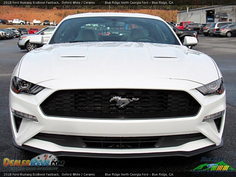 2018 Ford Mustang EcoBoost Fastback Oxford White / Ceramic Photo #8