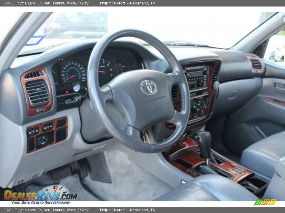 2001 Toyota Land Cruiser Natural White / Gray Photo #13