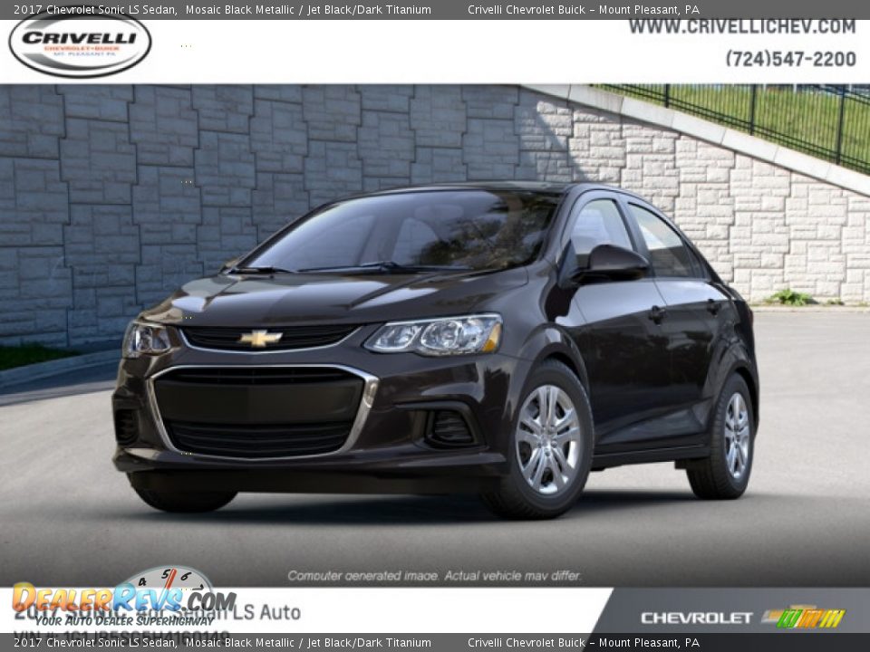2017 Chevrolet Sonic LS Sedan Mosaic Black Metallic / Jet Black/Dark Titanium Photo #2