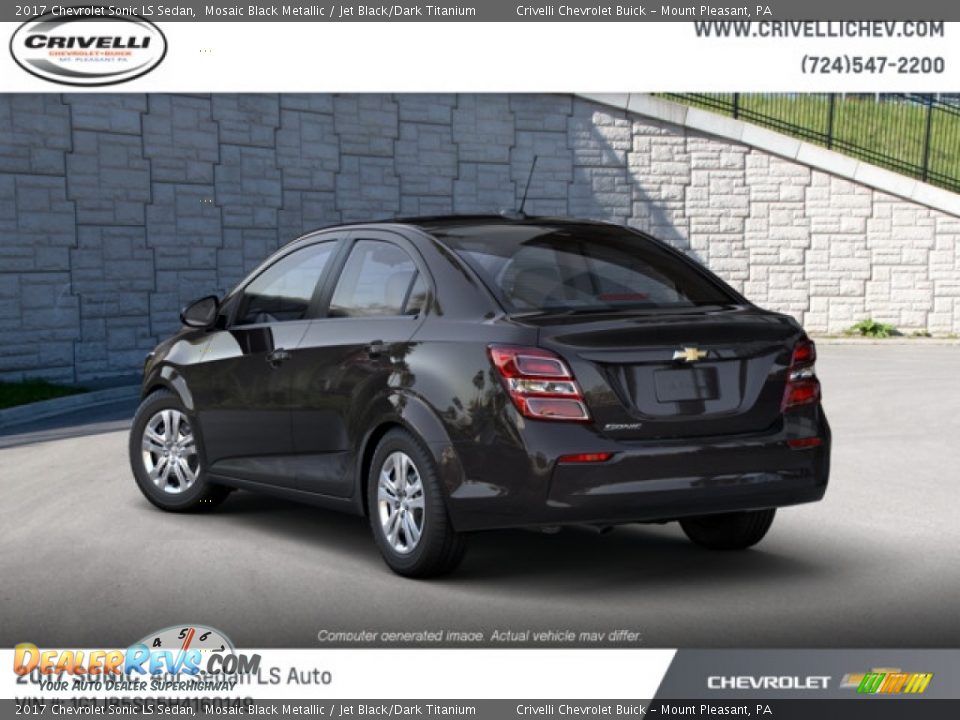 2017 Chevrolet Sonic LS Sedan Mosaic Black Metallic / Jet Black/Dark Titanium Photo #3