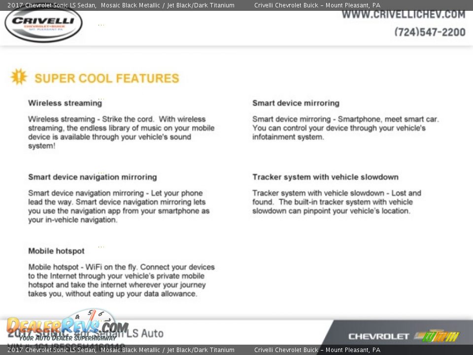 2017 Chevrolet Sonic LS Sedan Mosaic Black Metallic / Jet Black/Dark Titanium Photo #7