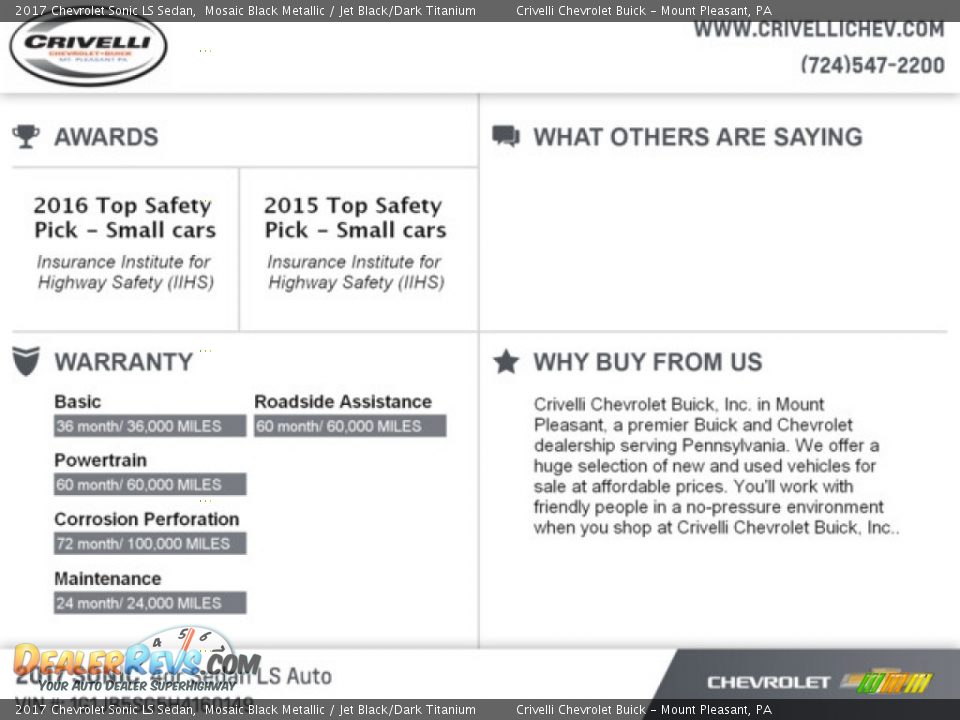 2017 Chevrolet Sonic LS Sedan Mosaic Black Metallic / Jet Black/Dark Titanium Photo #9