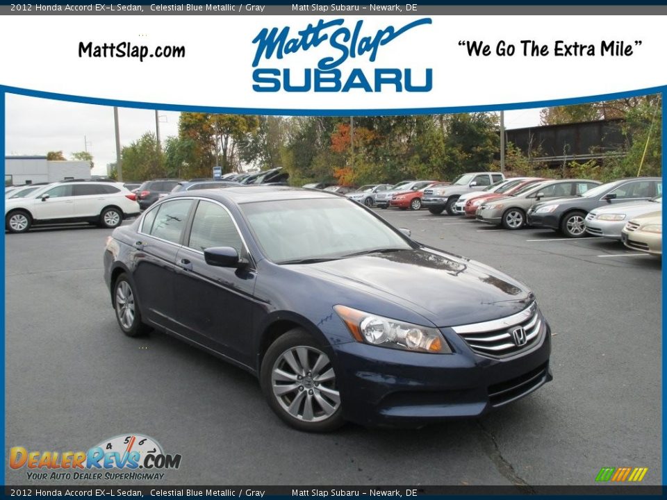 2012 Honda Accord EX-L Sedan Celestial Blue Metallic / Gray Photo #1