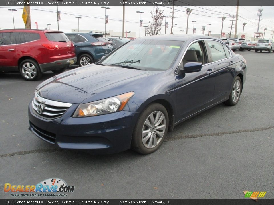 2012 Honda Accord EX-L Sedan Celestial Blue Metallic / Gray Photo #2