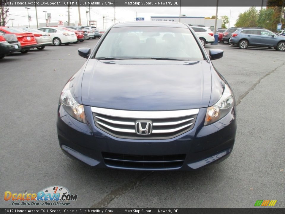 2012 Honda Accord EX-L Sedan Celestial Blue Metallic / Gray Photo #3