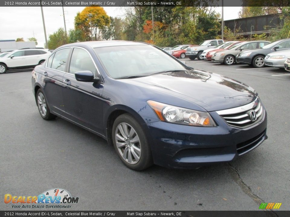 2012 Honda Accord EX-L Sedan Celestial Blue Metallic / Gray Photo #4