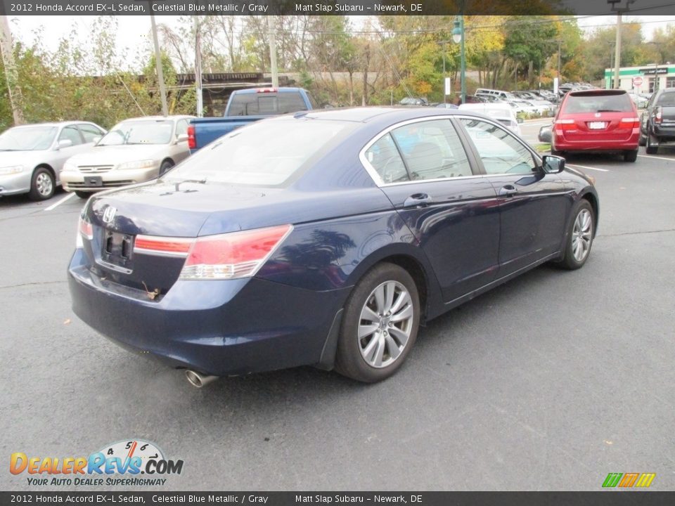 2012 Honda Accord EX-L Sedan Celestial Blue Metallic / Gray Photo #6
