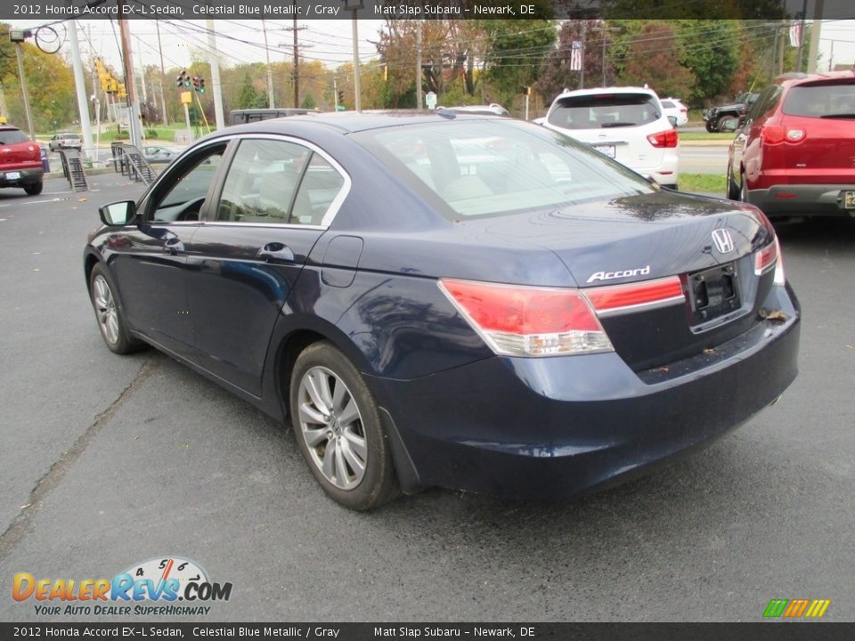 2012 Honda Accord EX-L Sedan Celestial Blue Metallic / Gray Photo #8