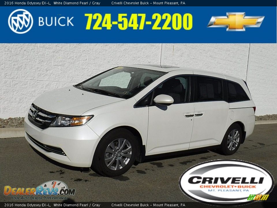 2016 Honda Odyssey EX-L White Diamond Pearl / Gray Photo #1