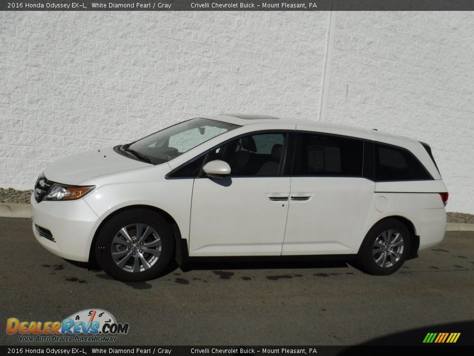 2016 Honda Odyssey EX-L White Diamond Pearl / Gray Photo #2