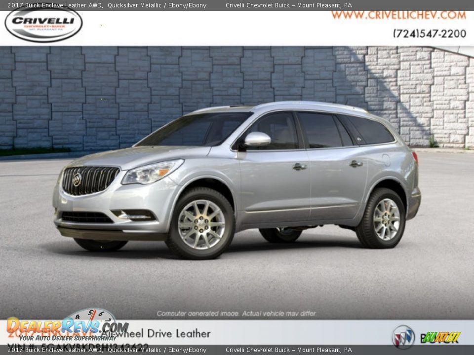 2017 Buick Enclave Leather AWD Quicksilver Metallic / Ebony/Ebony Photo #1