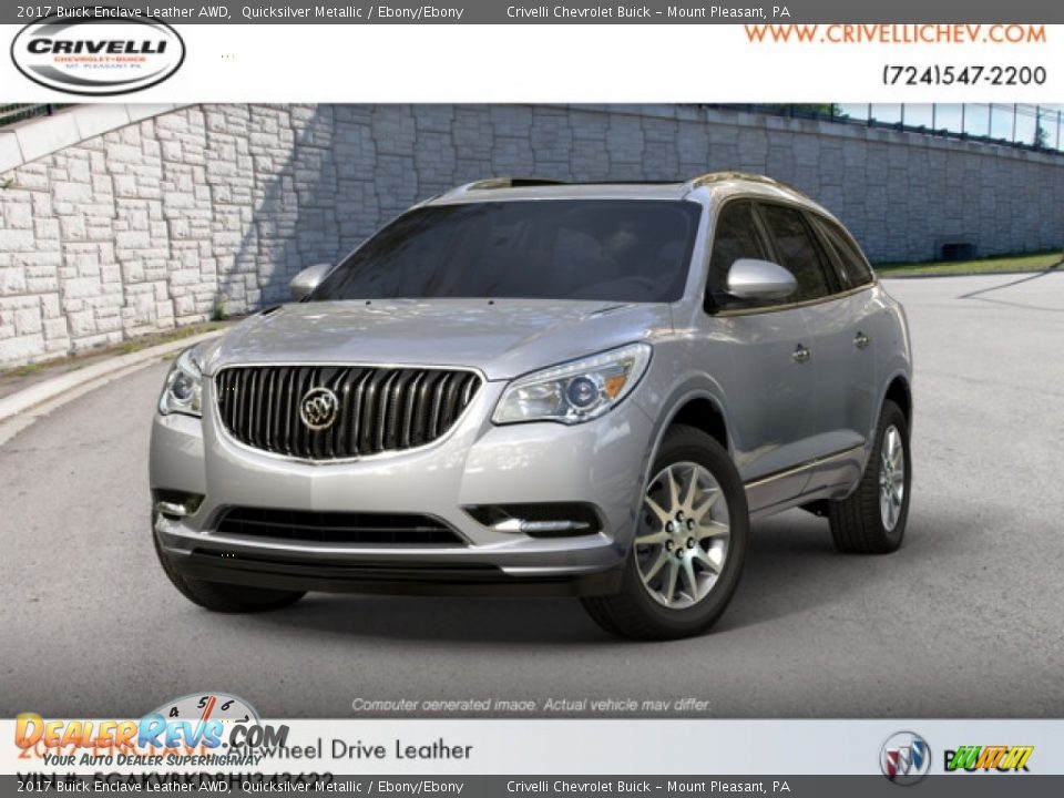 2017 Buick Enclave Leather AWD Quicksilver Metallic / Ebony/Ebony Photo #2