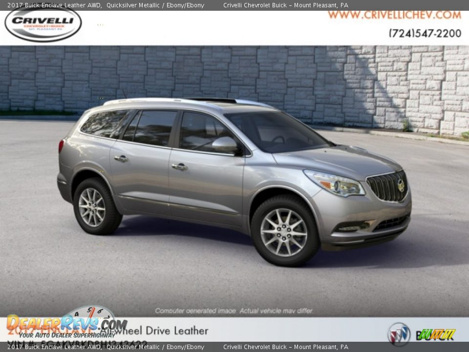 2017 Buick Enclave Leather AWD Quicksilver Metallic / Ebony/Ebony Photo #4