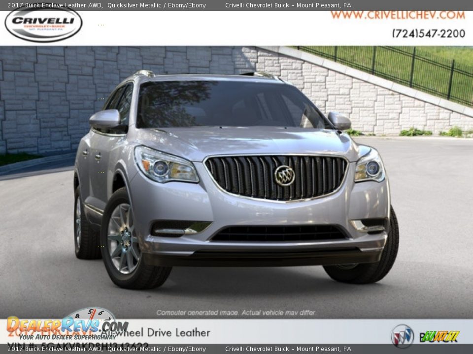 2017 Buick Enclave Leather AWD Quicksilver Metallic / Ebony/Ebony Photo #5
