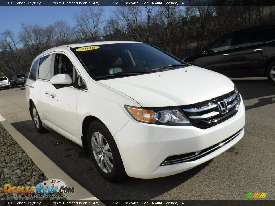 2016 Honda Odyssey EX-L White Diamond Pearl / Gray Photo #6