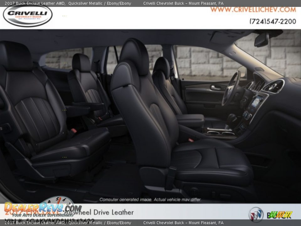 2017 Buick Enclave Leather AWD Quicksilver Metallic / Ebony/Ebony Photo #7