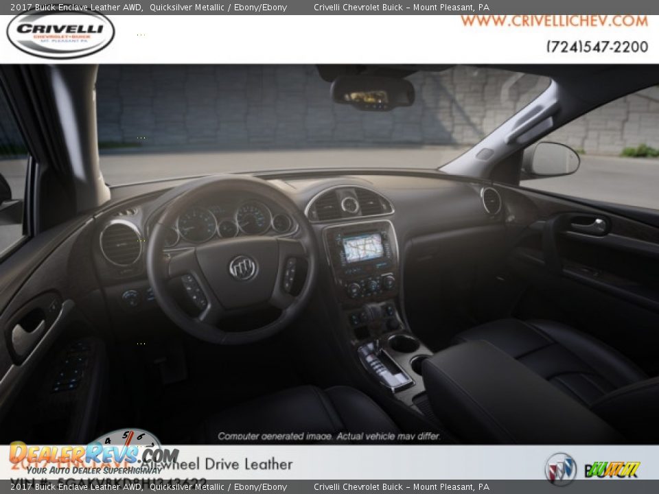 2017 Buick Enclave Leather AWD Quicksilver Metallic / Ebony/Ebony Photo #8