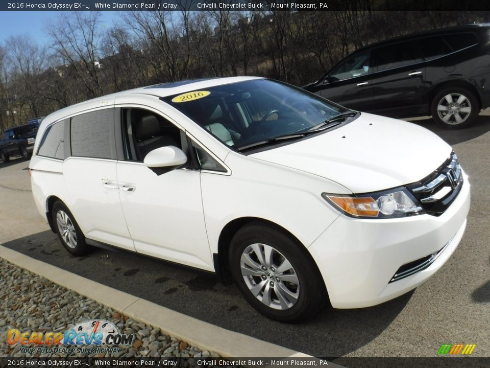 2016 Honda Odyssey EX-L White Diamond Pearl / Gray Photo #7