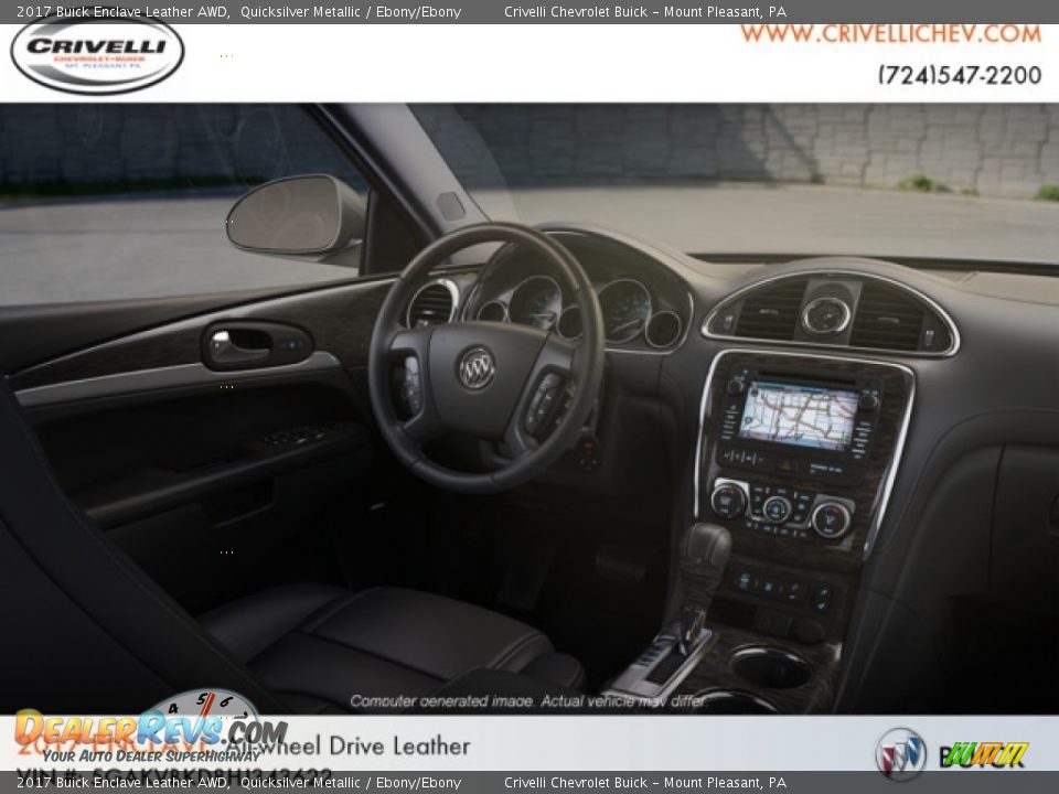 2017 Buick Enclave Leather AWD Quicksilver Metallic / Ebony/Ebony Photo #9