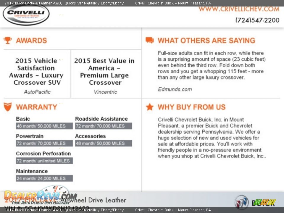 2017 Buick Enclave Leather AWD Quicksilver Metallic / Ebony/Ebony Photo #12