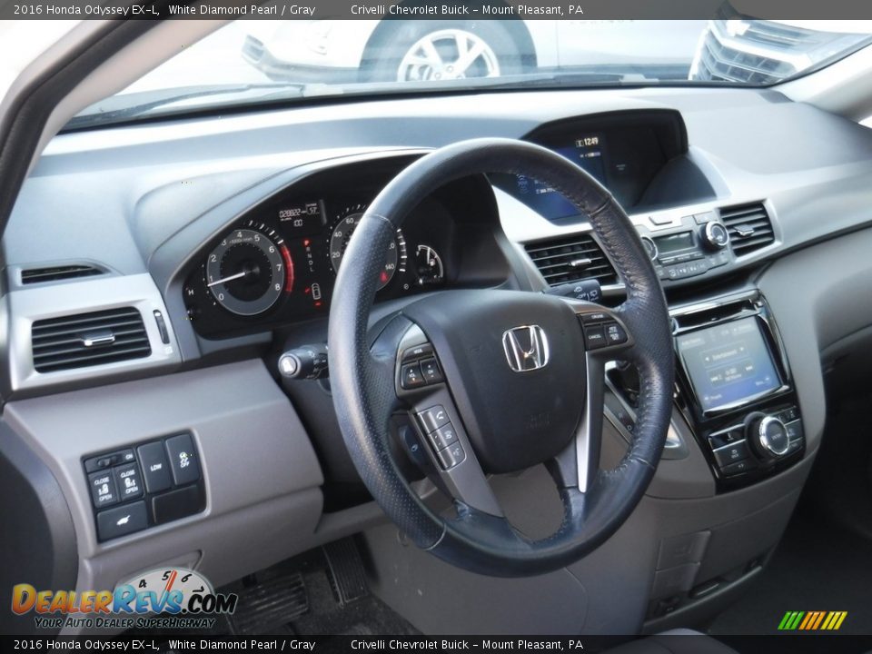 2016 Honda Odyssey EX-L White Diamond Pearl / Gray Photo #13
