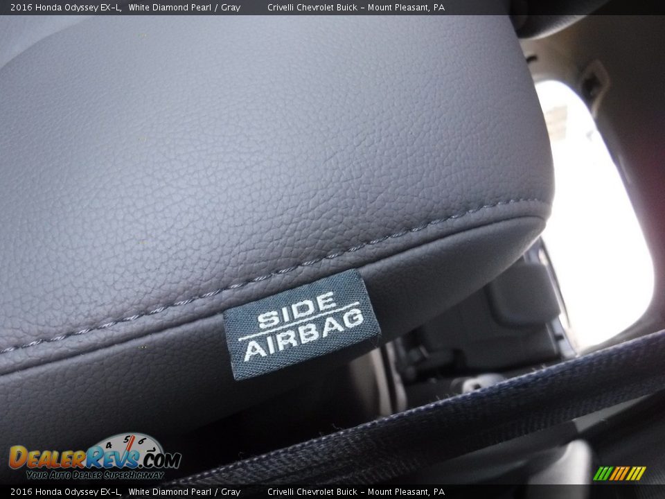 2016 Honda Odyssey EX-L White Diamond Pearl / Gray Photo #18